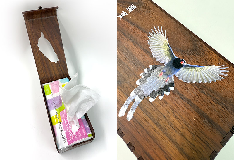 台灣藍鵲面紙盒